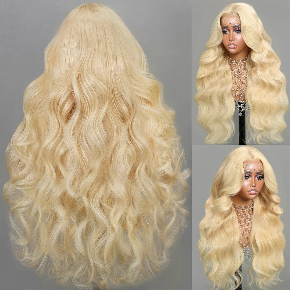 20-30 Blonde color Body Wave 13x4/ 13x6 Lace Frontal 100% Natural Hair wig for women